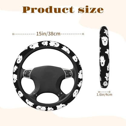 Steering Wheel Cover Accessories Neoprene Cover, Breathable Non-Slip Easy to Install Suitable for Women Men, 14.5-15.5 Inch for Car SUV Van Truck Universal - Ghost - color: Ghost