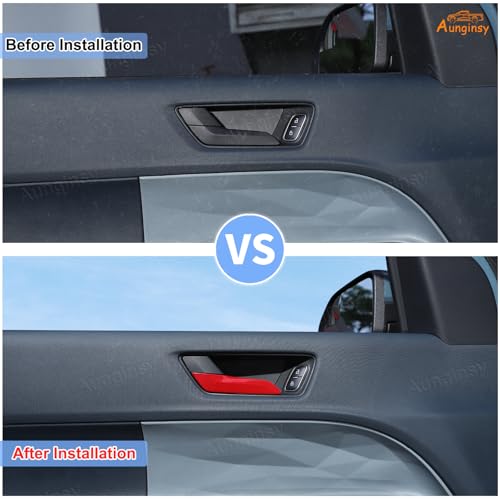 Aunginsy 4Pcs Car Inner Door Handle Switch Panel Cover Trim Compatible with Ford Maverick 2022-2025 Pickup Front Rear Door Handle Bowl Panel Protector Frame Decorative Sticker ABS Interior Accessories - color: Red(4pcs)