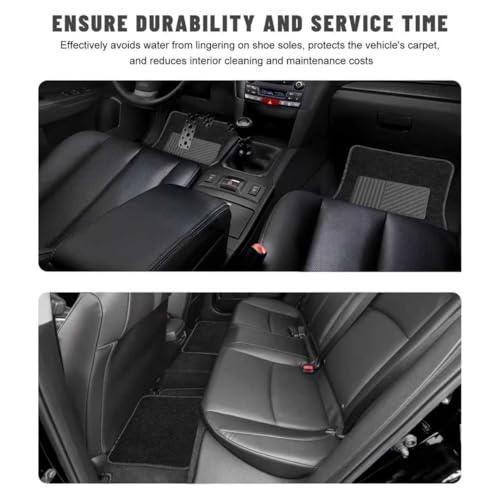 Sun Walker 4 PCS Car Floor Mats, Waterproof Anti-Slip Front & Rear Car Carpets with Driver Heel Pad, All Weather Floor Protective Pads Universal for SUVs Trucks Sedans Vans (Black) - color: Black