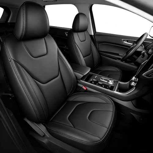 TTX LIGHTING Car Seat Covers Custom Fit for Ford Edge Seat Covers 2015 2016 2017 2018 2019 2020 2021 2022 2023 2024 Full Set Waterproof Faux Leather Cover Compatible with Airbag(5 Seat,Black) - size: 14.Edge 2015-2024 5 Seat Full Set