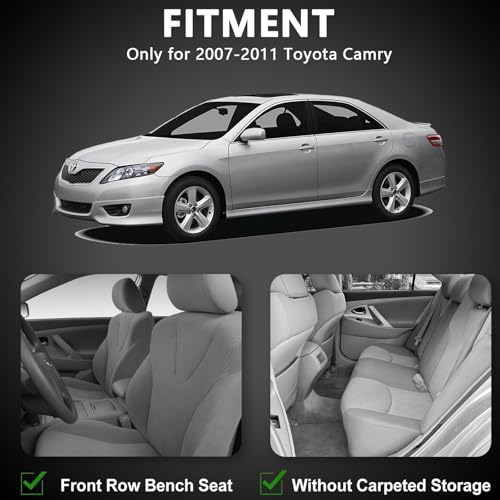 Floor Mats Custom Fit for 2007-2011 Toyota Camry, TPE All-Weather Toyota Camry Floor Mat Front & 2nd Row 3pcs, Anti-Slip Waterproof Odorless Easy Clean - Black - size: Toyota, style: Toyota Camry 07-11