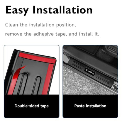 BIBLOZ ABS Material Door Sill Protector Compatible with Toyota Grand Highlander (Include Hybrid) LE/XLE/Limited/Platinum Accessories 2024 2025 2026 Door Sill Guards Trim(Not for Highlander)
