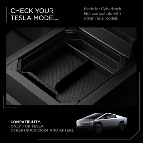 Spigen Center Console Organizer Tray Designed for Tesla Cybertruck Accessories 2026/2025/2024/2023 (Top) (Carbon Edition) - size: Top Organizer