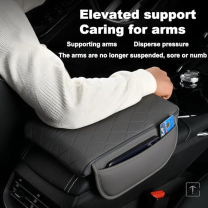 New Universal Car Center Console Cover with Side Pockets - Leather Armrest Cover,Waterproof Armrest Box Mat,Arm Rest Covering Car Interior Accessories Arm Rest Cushion for SUV/Truck/Vehicle(Coffee) - color: Coffee