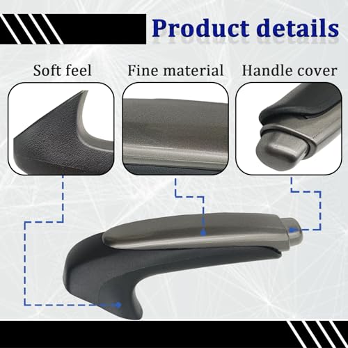 Parking Brake Handle Grip, Emergency Brake Parking Handle Cover Comfortable Handbrake Protector Cover Compatible with Honda Civic 2006-2011 47115-SNA-A82ZA - color: silver