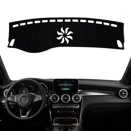 Dashboard Cover Dash Mat Fit for 2022-2016 Me-rcedes-Benz GLC-Class GLC250 GLC300 GLC300e GLC350e GLC43 AMG Dash Board Mat Anti-Glare Carpet,Non-Slip Pad Sunshield Protector (Black) - color: Black, size: Fit 2016-2022 Benz GLC-Class - (Black)