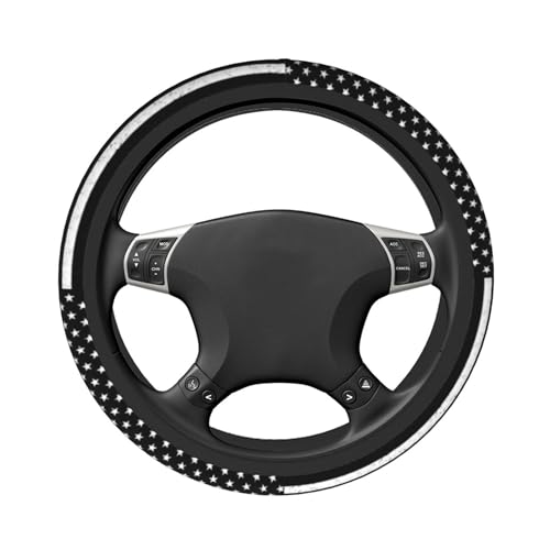 American Flag Steering Wheel Cover - Retro United States Flag Steering Wheel Cover Universal 15 Inch Non-Slip Breathable Neoprene Car Accessory for Women Men Steering Wheel Protector - color: American Flag