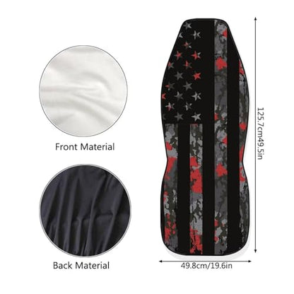 Set of 2 Pieces Automotive Seat Cover American Flag Print Car Front Seat Cover 4th of July Car Seat Protector Camo Patriotic Bucket Seat Cover - color: American Flag Camo