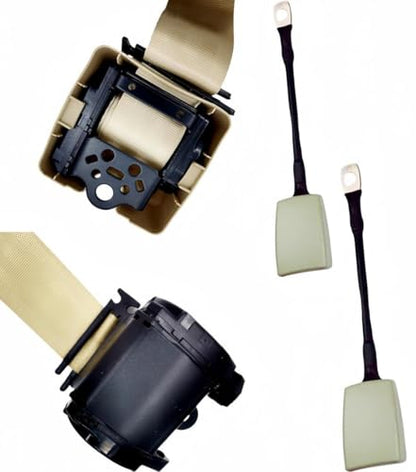 2 Pack 3 pt Pads Adjustable Retractable Straps Cover Universal Replacement Set for Golf Cart Go Kart,Club Golf Cart,Minivan Van,SUV,UTV, VR,Pickup,Truck for Modification Seatbelt Protective Covers Kit - color: Beige