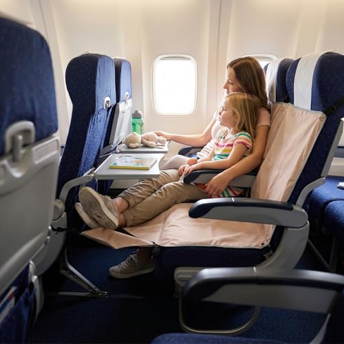 Ergonomic Airplane Hammock Seat Cover with Footrest for Comfortable Travel Portable Outdoor Use Khaki