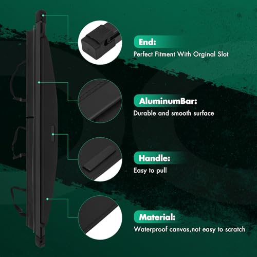 SCITOO Cargo Cover 2006-2008 for T-oyota RAV4 2.4L 2009-2012 for T-oyota RAV4 2.5L 2006-2012 for T-oyota RAV4 3.5L Upgraded Retractable Rear Trunk Cover with Aluminum PVC&Plastic - size: 55 In, style: 2006-2008 for T-oyota RAV