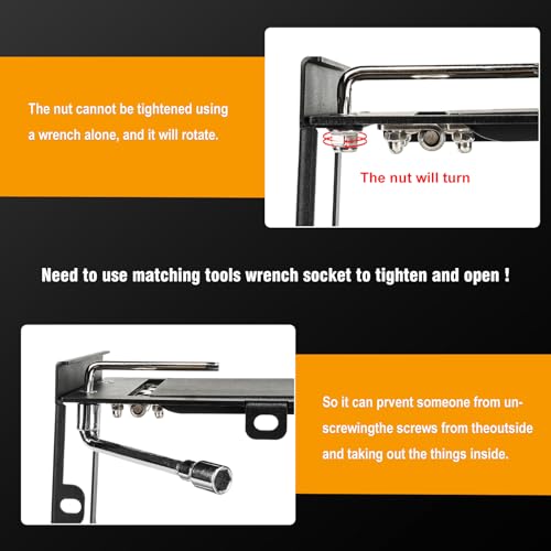 Center Console Safe Gun Safe Box with Springs Hinge Compatible with 2021-2024 Ford F150, 2022-2023 F150 Lightning
