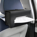 Car Tissue Holder, RSNGTA Rectangular Tissues Box Keep Vehicle Tidy, Premium PU Leather Car Seatback Napkin Holder for Standard 120 Tissues Size, Extra Large Tissue Box for Storage&Organization Black