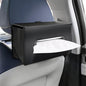 Car Tissue Holder, RSNGTA Rectangular Tissues Box Keep Vehicle Tidy, Premium PU Leather Car Seatback Napkin Holder for Standard 120 Tissues Size, Extra Large Tissue Box for Storage&Organization Black