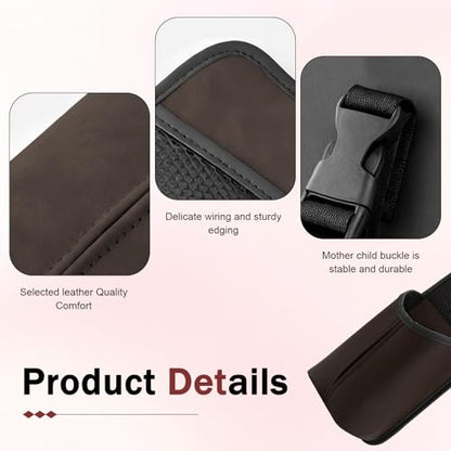Car Hanging Tissue Holder, Strap-On Non-Slip Front and Back Seat Side Organizer with Mesh Net, Waterproof Leather Space Saving Car Cup Holder, Universal for Most Cars (Coffee) - color: Coffee