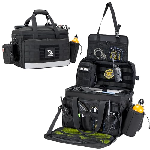 Golkcurx Patrol Bag Law Enforcement, Police Gear Bag, Car Organizer for Vehicle Passenger Seat with MOLLE System and Cup Holders
