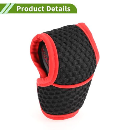 Universal Gear Shift Knob Cover Stick Shifting Handle Protector Automotive Manual Fabric 1 Pc Anti-Slip Black Red - color: Black Red