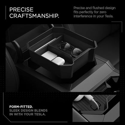 Spigen Center Console Organizer Tray Designed for Tesla Cybertruck Accessories 2026/2025/2024/2023 (Top) (Carbon Edition) - size: Top Organizer