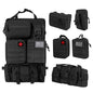 Tactical Car Seat Back Organizer Bag - Tactical Molle Vehicle Organizers Panel with 5 Detachable Pouches for Car Truck Ford Jeep Vehicle (Black Regular)