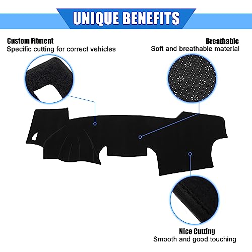 Dash Covers Mat for Toyota RAV4 2007-2012 Upgrade Polyester Car Center Console Interior Trim Dashboard Cover for Toyota RAV4 Protector Black
