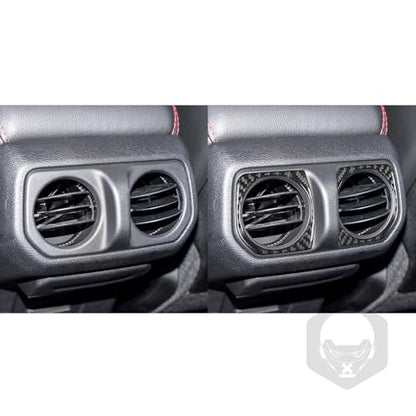 2PCS Rear Air Vent Frame Trim Compatible with Jeep Wrangler JL JLU Gladiator JT 2018-2024, Real Carbon Fiber Material Air Conditioning Outlet Cover Accessories - color: Black 19