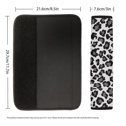Dreaweet Grey Leopard Print Seatbelt Covers for Women 2 Pack Car Seat Belt Cover Pad Comfortable Seatbelt Cushion Universal Car Seat Belt Cushion Shoulder Strap Pads - color: Grey Leopard Print