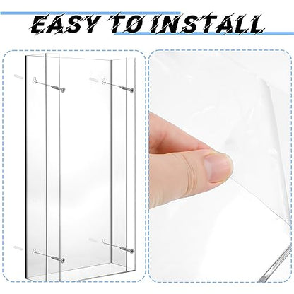 Weysat Wall Mounted Acrylic Glove Box Holder Double Dispenser Floating Glove Box Organizer Storage Rack for 4 Boxes for Kitchen Cleaning Closet Lab Exam Office (21.1 h x 10.2 W x 3.5 D) - size: 21.1" H x 10.2" W x 3.5" D
