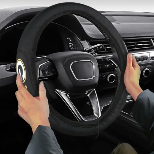 Sports Leather Steering Wheel Cover for Sports Fans Car Accessories, Universal Size fit for 14-15 Inch All Vehicle Steering Wheel Cover (F) - color: F