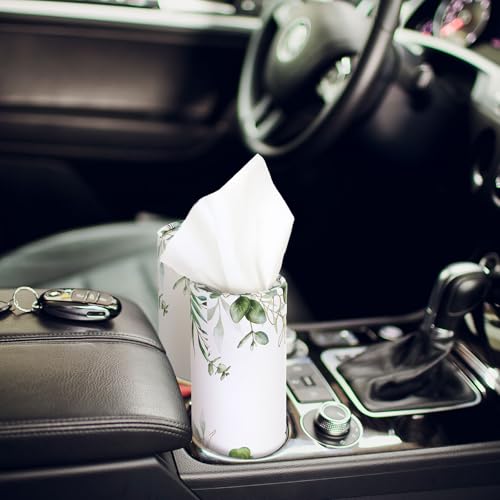 12 Pack Car Tissue Cylinder Holder Bulk with 3 Ply Facial Tissues, Round Napkin Holders for Car Cup Holder Cylinder Travel Paper Tubes Bulk Round Napkin Boxes Packs(Eucalyptus) - style: Eucalyptus