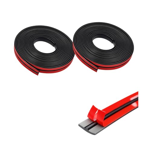 2PCS 13 FT Car Weather Stripping, T Shape Rubber Vehicle Front Rear Windshield Seal Strip, Self Adhesive Automotive Leak Sound Proofing Weatherstrip Accessories, Universal Fit - color: 14+19mm x 13FT