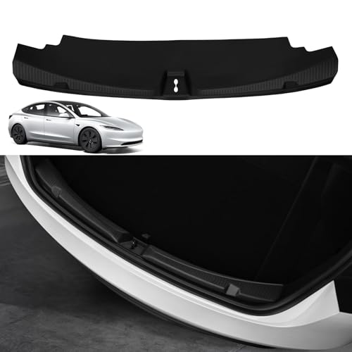 BASENOR 2026 2025 2024 Tesla Model 3 Highland Rear Bumper Guard Protector TPE Trunk Bumper Sill Cover [Proprietary Design] Model 3 Highland Interior Accessories - size: 2024 2025 2026 Model 3 Highland