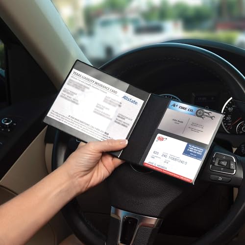 Samsill 2 Pack Car Registration and Insurance Holder, 5.25" x 4.75" Black Glove Box Organizer, Perfect for Multiple Vehicles - size: 5.25" x 4.75", style: 2 PACK