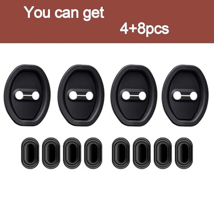 12PCS Universal Silicone Door Lock Protector,Car Door Latch Cover,Noise Reduction, Shock Absorption, Dust & Rust, Self-Adhesive Accessories Latch Protector Car Accessories for Most Vehicles