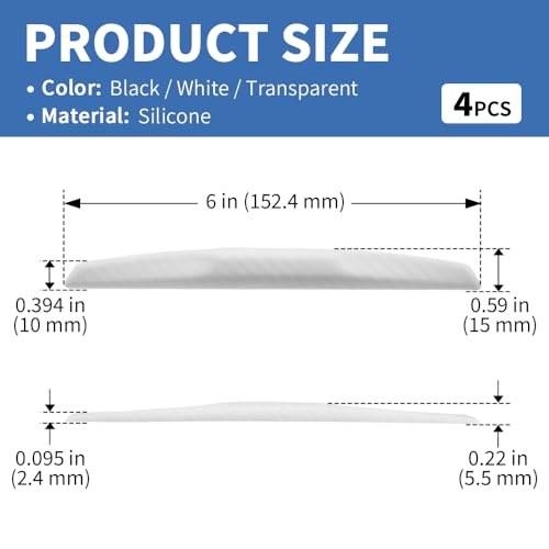 4PCS Car Door Edge Guards Universal 3D Carbon Fiber Texture Anti-Collision Scratch Protector Strips Flexible Silicone Trim with Nano Adhesive for Sedan SUV Truck White