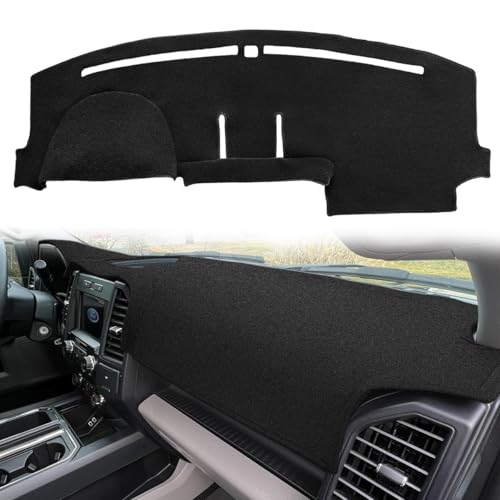 Yiz Dash Cover Mat Custom Fit for Ford F150 F250 F350 F450 Superduty Expedition with Light Sensor,Dashboard Cover Pad Carpet Without Forward Collision Warning (Black) J19 - color: Black