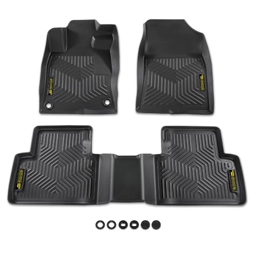 PIT66 Floor Mats Cargo Liners Compatible with Honda Civic Coupe Sedan 4-Door 2016-2021, Fit Civic Hatchback 2017-2021, Fit Honda Insight 2016-2021 (Heavy Duty) TPE 3-Piece,Front & 2nd Row Liner - size: Fit Honda Civic/Insight 2016-2021 | 3PCS