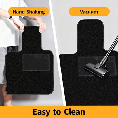 EKR All-Weather Universal Fit Car Floor Mats, 0.5 inch Thick Car Carpet Mats, Anti-Slip Automotive Mat with Driver Heel Pad Fit for SUV, Vans,Sedans, Trucks (Black,4pcs Black Full Set)