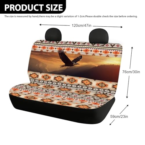 WELLFLYHOM Aztec Eagle Car Seat Cover Rear Bench Seat Covers for Truck SUV Native Tribal Universal Fit Car Accessories Auto Bench Seat Cover - color: Aztec Eagle