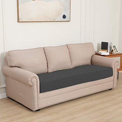Easy-Going Stretch Cushion Cover Sofa Cushion Furniture Protector Sofa Seat Sofa slipcover Sofa Cover Soft Flexibility with Elastic Bottom(Sofa Cushion, Dark Gray) - color: Dark Gray, size: Large
