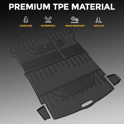Cargo Mat for Nissan Rogue 2026 2025 2024-2021 Accessories, Full Coverage All Weather Trunk Cargo Liner with Backrest Protectors & Storage Mats