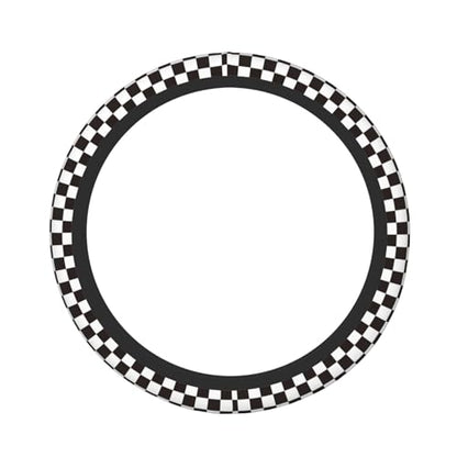Black and White Checkered Racing Flag Checkerboard Square Grid Car Steering Wheel Cover,Non-Slip Neoprene-Sweat Car Accessories,Universal 15 Inch Fit Auto, Vans Trucks,Suvs, Truck - color: Black And White Checkered