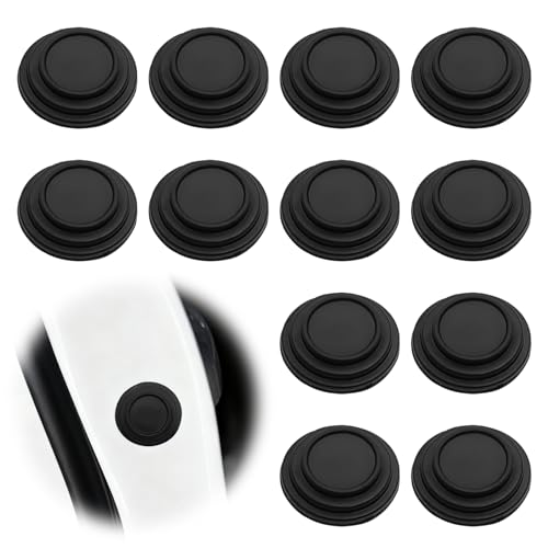12 Pieces Universal Car Door Shock Absorber Thickened Rubber Anti-Collision Bumper Pads Self-Adhesive Soundproof Door Edge Guards Side Crash Protectors for Most Cars Black