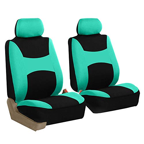 TLH Light and Breezy Flat Cloth Automotive Car Seat Covers Front Set Only, Airbag Compatible, MintColor Universal Fit Car Seat Protector for Cars, Auto, Trucks, SUV - color: Mint