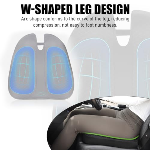 Yourkar Car Seat Cushion, Soft Memory Foam Auto Cushion, Comfortable & Breathable Automotive Front Seat Buttom Cushion Pad, Universal Vehicle Truck SUV Van Car Accessories (Gray)