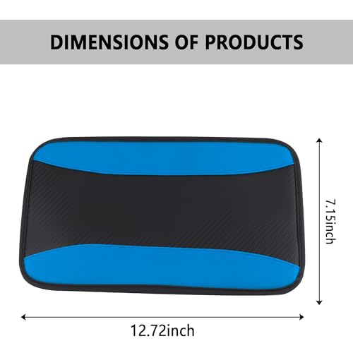 IHOTDER Stylish Car Center Console Cover,PU Leather Car Armrest Cover Prevent Scratches on Center Console,Universal Car Armrest Cushion Car Accessories Interior for Car SUV Truck (Blue) - color: Blue