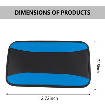 IHOTDER Stylish Car Center Console Cover,PU Leather Car Armrest Cover Prevent Scratches on Center Console,Universal Car Armrest Cushion Car Accessories Interior for Car SUV Truck (Blue) - color: Blue