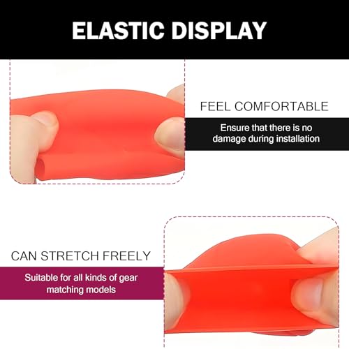 Eratus Pack-2 Car Shift Knob Cover, 2.36" x 3.15" Non-Slip and Scratch-Resistant Shifter Lever Protector, Flexible Silicone Perfect Fit Comfortable Handle Decoration, Universal for Cars (Pink)