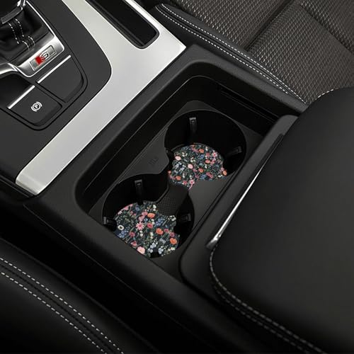 Wildflower Car Steering Wheel Cover - Multicolor Wildflower Steering Wheel Cover Anti-Slip Breathable Universal for 15 Inch Car 2 Pieces Coasters Suitable for Men Women - color: Wildflower