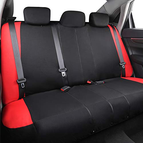 Universal Fit Sporty Cloth Full Set Car Seat Covers, Fit for Car, Truck, Sedan, Vans, SUV, Breathable, Washable, Airbag Compatible, Zipper Design