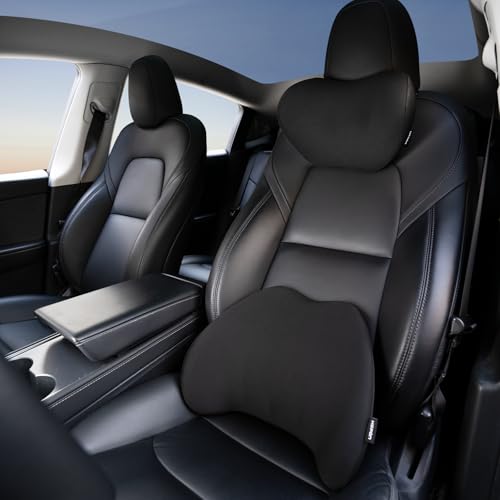 HOPON 2025 Upgrade Headrest Pillow with Lumbar Support Pillow for Most Cars,SUV Neck Pillow with Breathable Fabric,Soft Pillow for Relieving Stiffness Sedan Home Office Black 1 Set - Black - color: Black, size: 1 Set Black Neck Pillow with Lumbar Pillow
